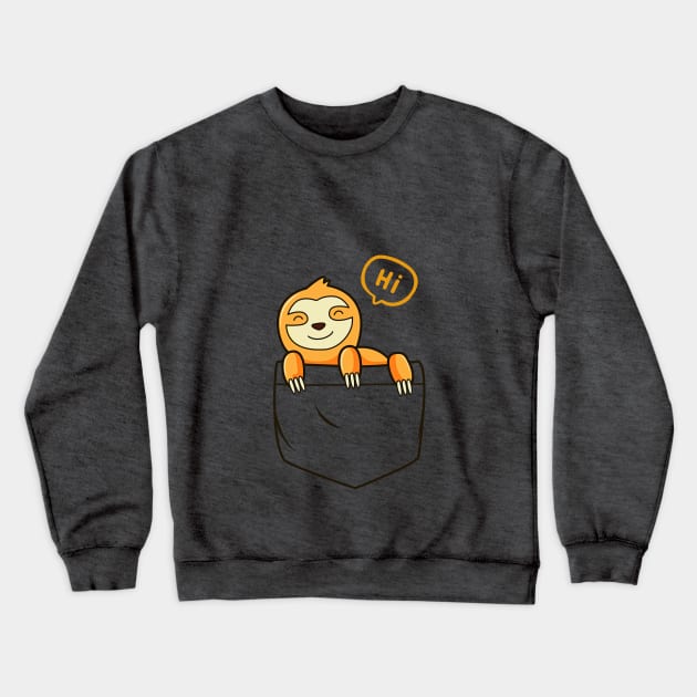 Lady Sloth in pocket Crewneck Sweatshirt by TrendsCollection